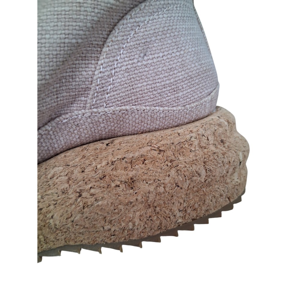 GAIA ESQ Eco Pink Hikers Canvas Adventure Boots Womens 7M Cork Chunky Platform - Picture 6 of 16